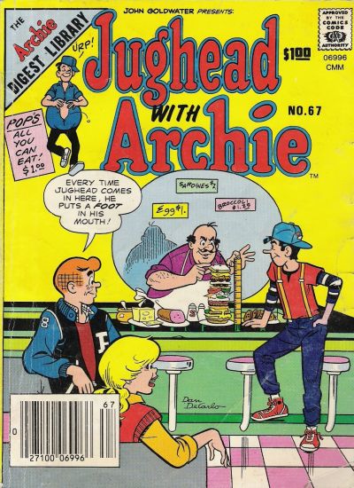 Cover for Jughead with Archie Digest (Archie, 1974 series) #67 [Newsstand]