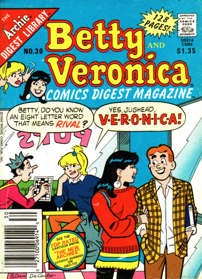 Cover for Betty and Veronica Comics Digest Magazine (Archie, 1983 series) #30