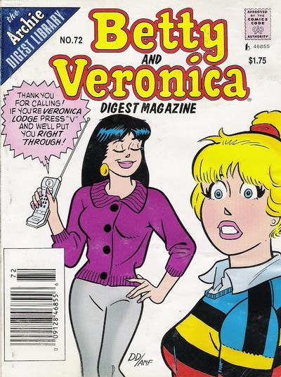 Cover for Betty and Veronica Comics Digest Magazine (Archie, 1983 series) #72 [Newsstand]