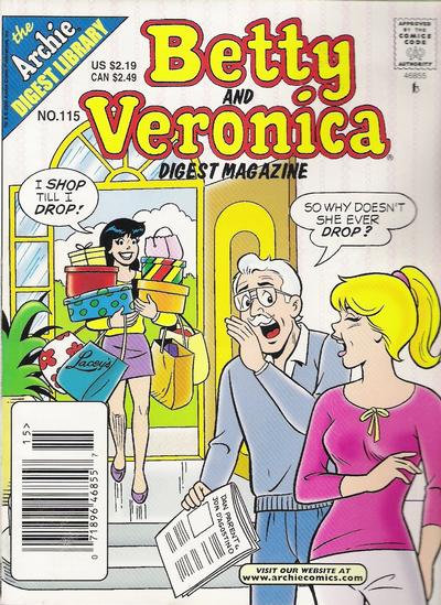 Cover for Betty and Veronica Comics Digest Magazine (Archie, 1983 series) #115