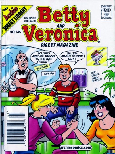 Cover for Betty and Veronica Comics Digest Magazine (Archie, 1983 series) #145
