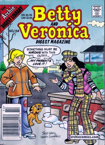 Cover for Betty and Veronica Comics Digest Magazine (Archie, 1983 series) #154