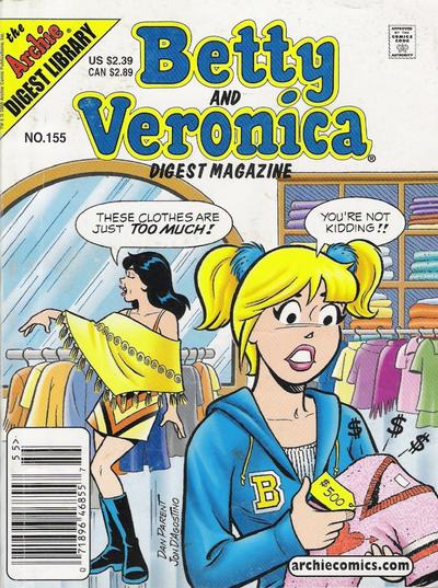 Cover for Betty and Veronica Comics Digest Magazine (Archie, 1983 series) #155