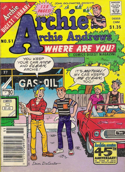 Cover for Archie... Archie Andrews, Where Are You? Comics Digest Magazine (Archie, 1977 series) #51