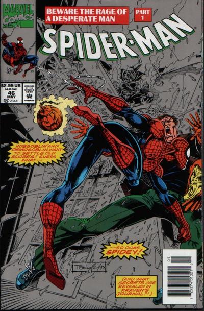 Cover for Spider-Man (Marvel, 1990 series) #46 [Newsstand - Deluxe]