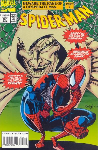 Cover for Spider-Man (Marvel, 1990 series) #47 [Direct Edition]
