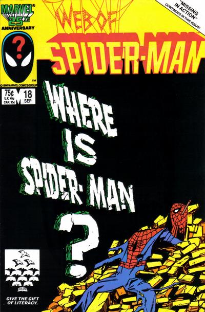 Cover for Web of Spider-Man (Marvel, 1985 series) #18 [Newsstand]