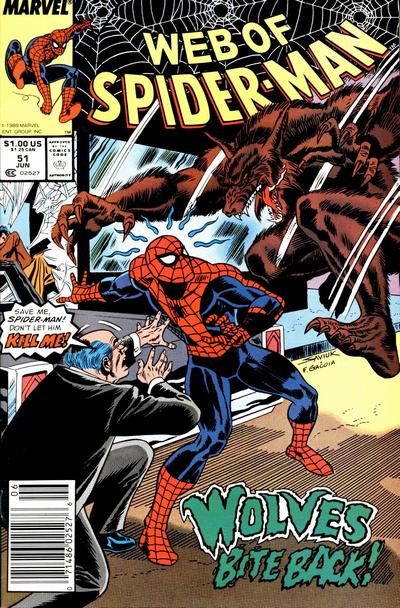 Cover for Web of Spider-Man (Marvel, 1985 series) #51 [Newsstand]