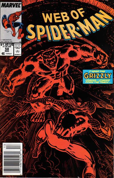 Cover for Web of Spider-Man (Marvel, 1985 series) #58 [Newsstand]