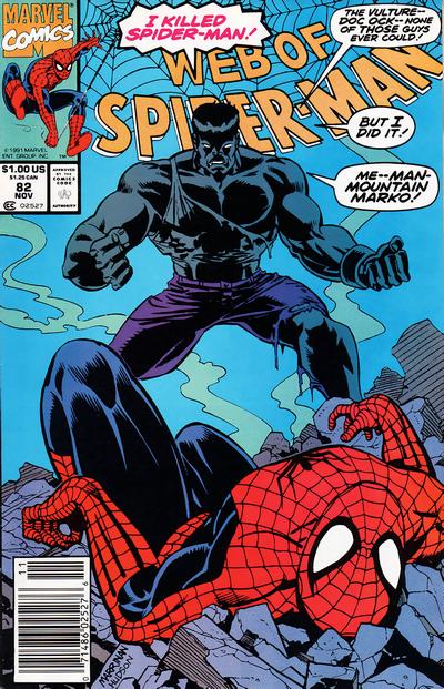 Cover for Web of Spider-Man (Marvel, 1985 series) #82 [Newsstand]