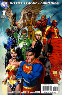 Cover for Justice League of America (DC, 2006 series) #1 [Michael Turner Cover]