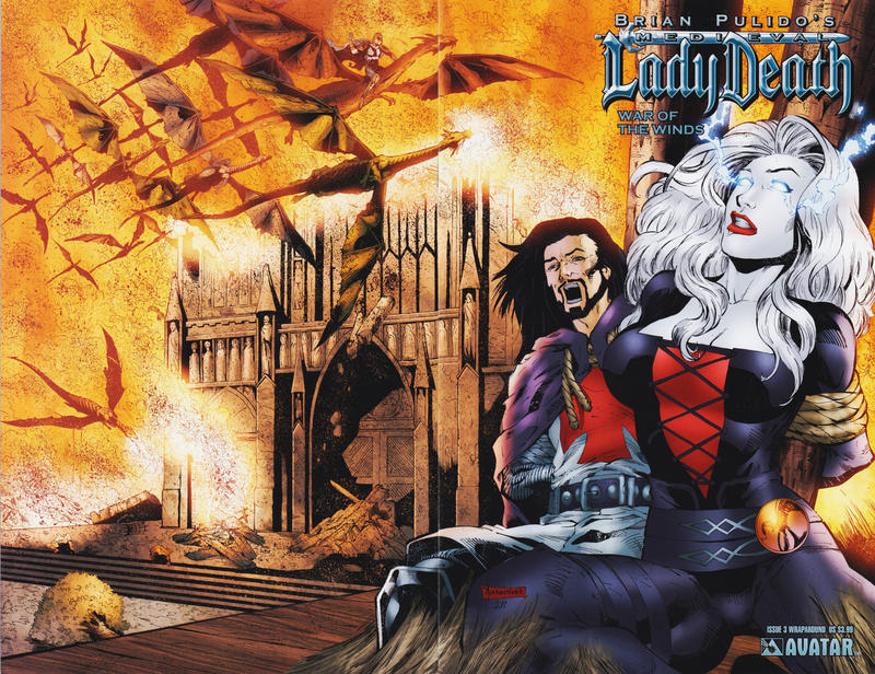 Cover for Brian Pulido's Medieval Lady Death: War of the Winds (Avatar Press, 2006 series) #3 [Wraparound]