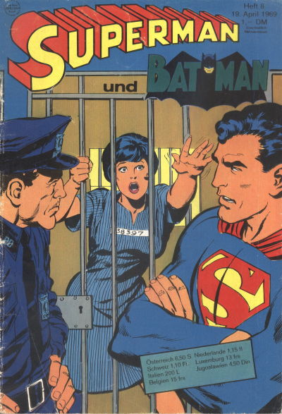 Cover for Superman (Egmont Ehapa, 1966 series) #8/1969