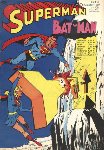 Cover for Superman (Egmont Ehapa, 1966 series) #20/1969