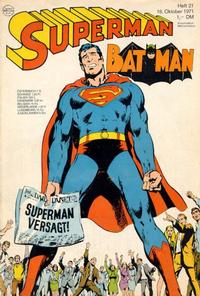 Cover Thumbnail for Superman (Egmont Ehapa, 1966 series) #21/1971