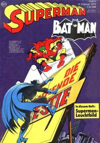 Cover Thumbnail for Superman (Egmont Ehapa, 1966 series) #4/1972