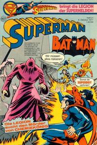 Cover for Superman (Egmont Ehapa, 1966 series) #21/1977