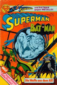 Cover Thumbnail for Superman (Egmont Ehapa, 1966 series) #21/1981