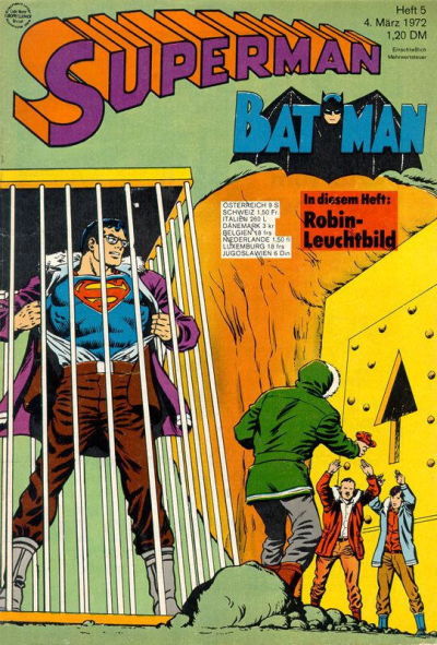 Cover for Superman (Egmont Ehapa, 1966 series) #5/1972