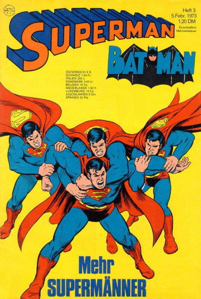 Cover for Superman (Egmont Ehapa, 1966 series) #3/1973