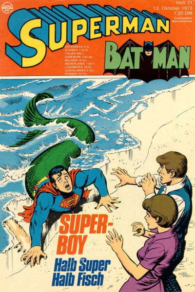 Cover for Superman (Egmont Ehapa, 1966 series) #21/1973