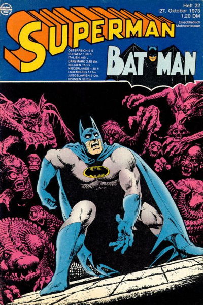 Cover for Superman (Egmont Ehapa, 1966 series) #22/1973