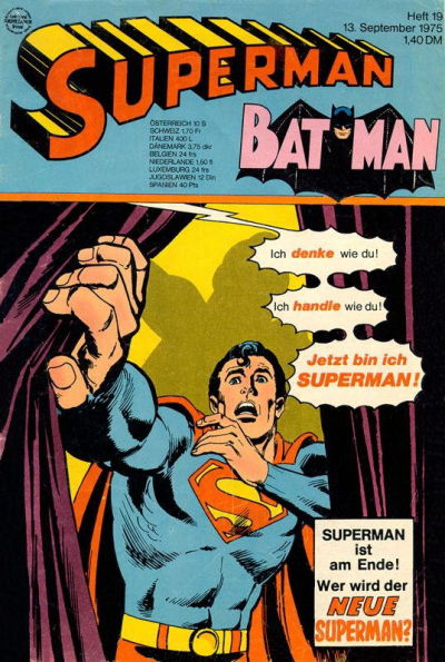 Cover for Superman (Egmont Ehapa, 1966 series) #19/1975