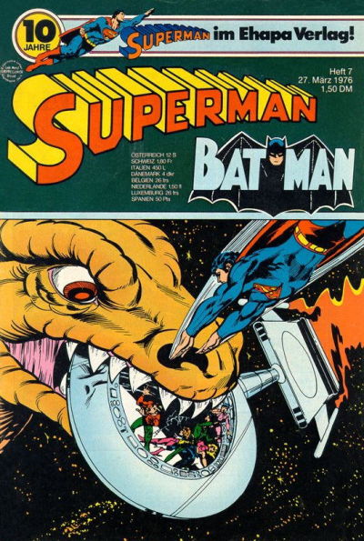 Cover for Superman (Egmont Ehapa, 1966 series) #7/1976