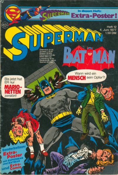 Cover for Superman (Egmont Ehapa, 1966 series) #12/1977