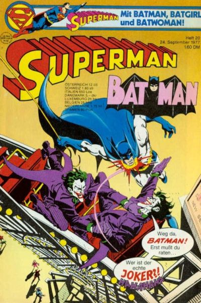 Cover for Superman (Egmont Ehapa, 1966 series) #20/1977