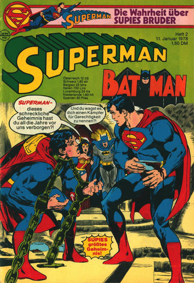 Cover for Superman (Egmont Ehapa, 1966 series) #2/1978