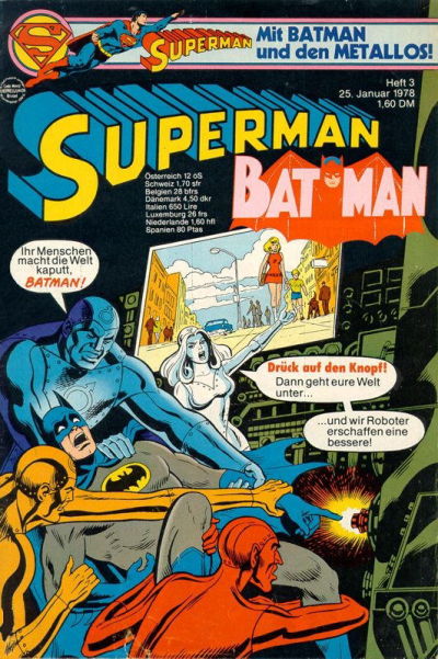 Cover for Superman (Egmont Ehapa, 1966 series) #3/1978