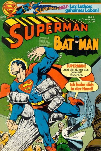 Cover for Superman (Egmont Ehapa, 1966 series) #21/1978