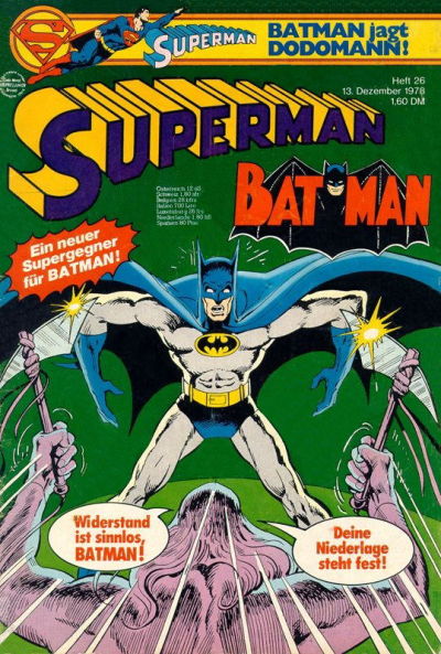 Cover for Superman (Egmont Ehapa, 1966 series) #26/1978