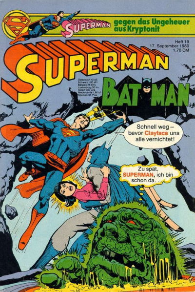 Cover for Superman (Egmont Ehapa, 1966 series) #19/1980