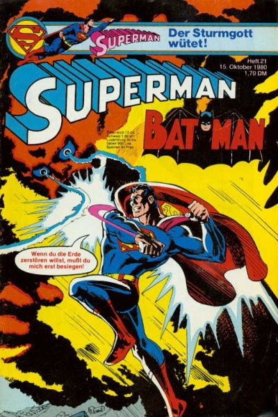 Cover for Superman (Egmont Ehapa, 1966 series) #21/1980