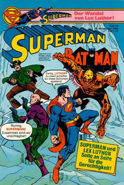 Cover for Superman (Egmont Ehapa, 1966 series) #24/1980