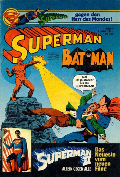 Cover for Superman (Egmont Ehapa, 1966 series) #5/1981