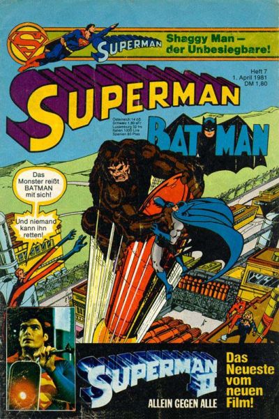 Cover for Superman (Egmont Ehapa, 1966 series) #7/1981