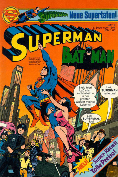Cover for Superman (Egmont Ehapa, 1966 series) #19/1981