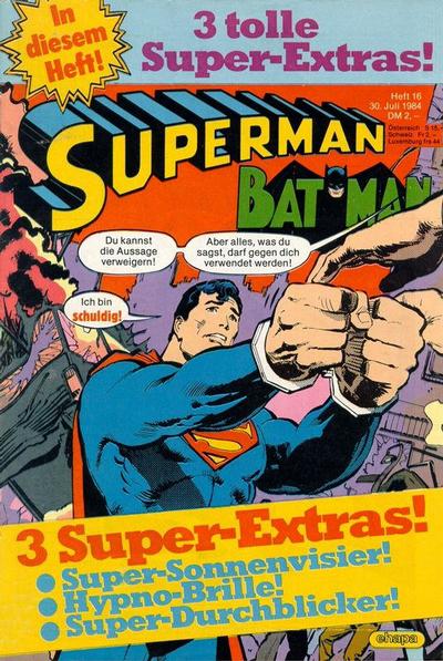 Cover for Superman (Egmont Ehapa, 1966 series) #16/1984