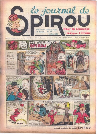 Cover for Le Journal de Spirou (Dupuis, 1938 series) #18/1939