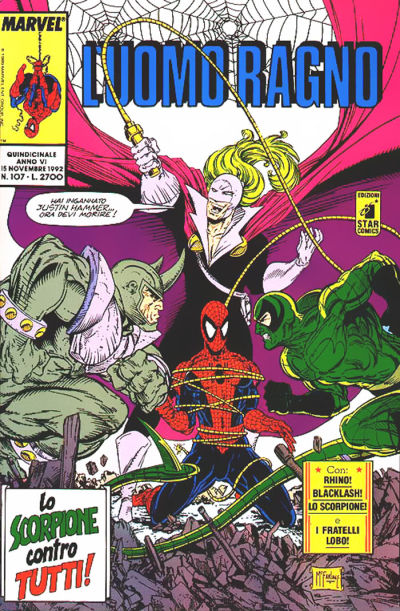 Cover for L'Uomo Ragno (Edizioni Star Comics, 1987 series) #107