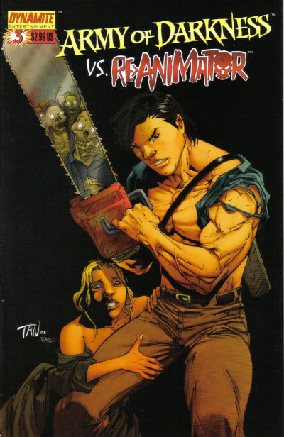 Cover for Army of Darkness vs. Re-Animator (Dynamite Entertainment, 2005 series) #3 [Cover A - Billy Tan]