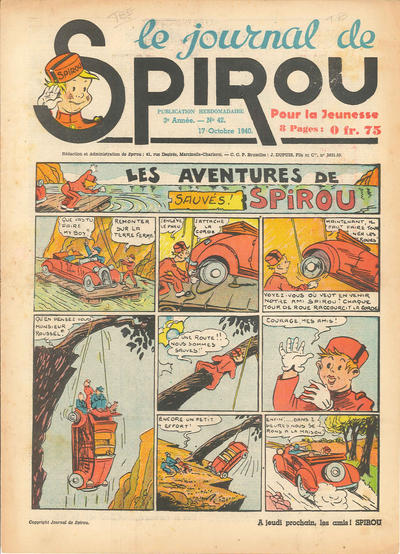Cover for Le Journal de Spirou (Dupuis, 1938 series) #42/1940