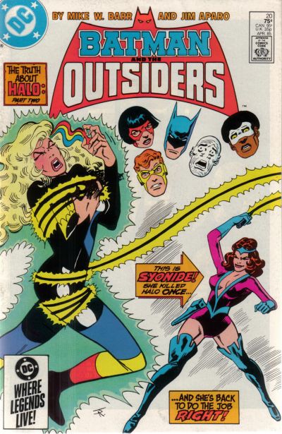 Cover for Batman and the Outsiders (DC, 1983 series) #20 [Direct]