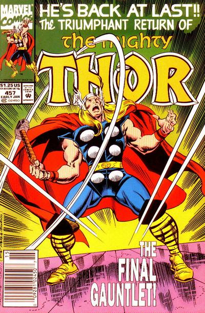 Cover for Thor (Marvel, 1966 series) #457 [Newsstand]