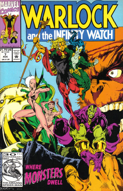 Cover for Warlock and the Infinity Watch (Marvel, 1992 series) #7 [Newsstand]