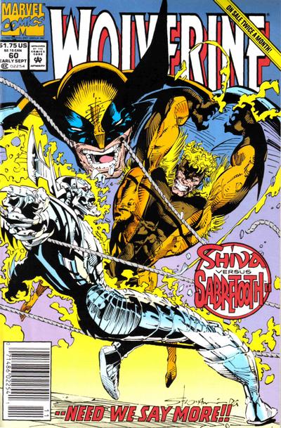Cover for Wolverine (Marvel, 1988 series) #60 [Newsstand]