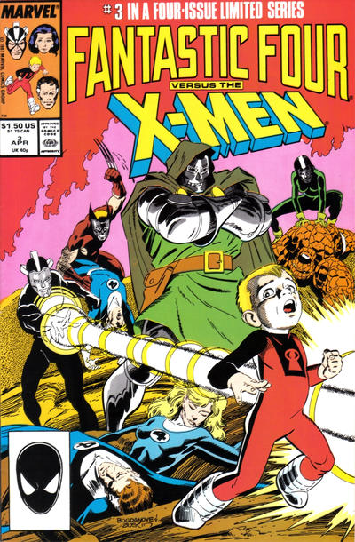 Cover for Fantastic Four vs. X-Men (Marvel, 1987 series) #3 [Direct]